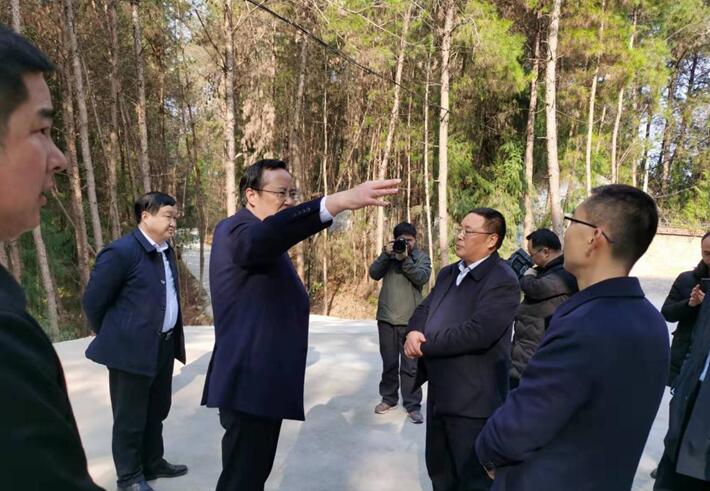 通江縣縣長譚青松與副縣長熊純俊、縣農(nóng)業(yè)局、工業(yè)園區(qū)管委會到公司調(diào)研